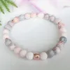 MG1102 Roze Zebra Jaspis Natuursteen Armband Genezing Kristallen Mala Yogi Armband voor Vrouwen Lava Rock Essentiële Olie Diffuser Armband