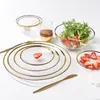 Nordic Glod Charger Glass Dinner Dish Plate Sałatka Zupa Owoce Miska Deser Półka Ślubna Tablica dekoracyjna 201217