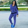 2 Iki Parçalı Set Hoodies Ceket Fermuar Jogger Pantolon Eşofman Kazak Kadınlar Için Sportsuit Kadın Ter Suit Uzun Pantolon Kış 201009