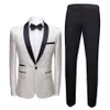 YUSHU LUXURY MEN Jacquard Wedding Suibal Szal Lapel One Button Suits Business Formal Jacket Costume Homme Mariage W12172848