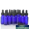 16 pcs 15ml cobalto azul vidro e garrafas líquidas com gotas de olho de vidro para óleos essenciais Aromaterapia recipientes recarregáveis ​​vazios