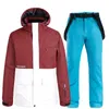 Combinaisons de ski Combinaison de ski Hommes Femmes Combinaison de neige Veste de neige d'hiver Coupe-vent chaud Pantalon de snowboard épaissi Ensemble imperméable de haute qualité