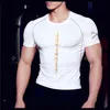 Мужские футболки сжатие фитнес колготки бегущая рубашка тренажерный зал блузка йога спортивная одежда мускул спортивный мужской футболка Y220214