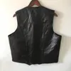 Motorcykel Leather Vest Herr ridning Vest medelålders och äldre Vindskyddad Sheepskin Ärmlös Jacka Man Waistcoat 201120