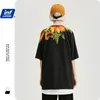 L'INFLAZIONE Uomini Tshirt Fiori e piante Stampa Oversize Loose Fit Maglietta per uomo Cotone Harajuku Uomo Divertente magliette LJ200827