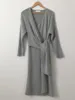 Casual Dresses Höst Vinter Koreanska Belted Långtröja Klänning Kvinnor Solid Mjuk Varm Cashmere Stickade Kvinnliga Eleganta Vestidos