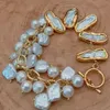 8 '' Freshwater White Biwa Keshi Pearl Aardappel Parel Ketting Bracelet Gratis verzending Y200730