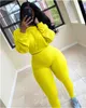 Streetwear Autumn Winter 2 Two Piece Set Women Tracksuit Bodycon Long Sleeve Crop Top Pants Matching Sexy Outfit