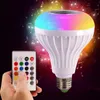 E27 Smart LED Light RGB Trådlös Bluetooth-högtalare Lampa Musik Spelar Dimmerbar 12W Musikspelare Audio med 24 Keys fjärrkontroll