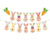 Easter Banner Flags Bunny Shape Hanging HAPPY EASTER Theme Flags for Birthday Easter Party The banner garland DB456