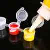 Verf Potten Strip 3 ml / 0.1 oz Mini Lege Plastic Verf Cups Pigment Opslag Containers 6 Cups/Strip Anti-lek voor Klaslokalen Scholen Schilderijen