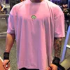 T-shirt voor mannen bodybuilding brocade-blue print losse t-shirt training fitness mannen kleding korte mouw shirt straatkleding G1222