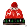 Bonnet/crâne casquettes noël coloré brillant tricoté chapeau lumière LED tricot pour la maison cadeau Elk Santa enfants décorations nitted T1W31
