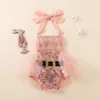 3 färger jul nyfödda småbarn baby flicka ärmlös spets tutu halter bodysuit outfit kläder7887416