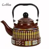 1.7L Whistling Enamel Tapot with Steel Handle Exquisite Enamelled Stovetop Kettle Traditional Bone China Teapots Luxirious Metal Jug GGD2280