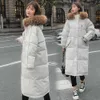 Vielleicht 2022 Long Winter Coat Women Hooded Down Parka Ladies Warm Jacket Roas Big Fur Collar 211223