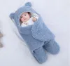 Mjuka wrap filtar baby sovsäck kuvert för nyfödd sovack 100% bomull tjockna kokong för 0-9 månader