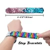 Magique Paillette Sirène Patted Bracelets Deux Couleurs Sequin Réversible Glitter Slap Bracelets Charmes Bracelet pour Enfants Adultes