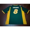 2324 Nd State Bison Bruce Anderson＃8 Real Full Embroidery College Jersey Size S-4XLまたはカスタム任意の名前または番号ジャージー