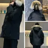 Зимние куртки GOOSE пуховик натуральный волчий мех большие карманы толстая куртка утка мода с капюшоном одежда теплая парка мужские пальто 4 стиля выбрать размер XS-3XL