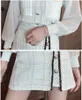 Autumn Runway Knitted 2 Piece Set Women Elegant Long sleeve Patchwork O Neck Sweater + High Waist A Line Tweed Skirt Suit 220302