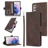 Étuis de téléphone portefeuille pour Samsung Galaxy S21 S20 Note20 Ultra Note10 Plus Boucle magnétique en cuir PU avec béquille et fentes pour cartes