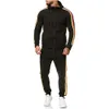 2 piezas otoño correr chándal hombres cremallera sudadera con capucha chaqueta sudadera + pantalones conjunto deportivo ropa de gimnasio para hombre ropa deportiva traje 5XL 201130