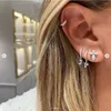 1 Piece Gold Silver Color Clear Cz 26 Initial Charm Circle Dangle Drop Earring Name Letter Alphabet Earrings for Women Girls276q