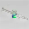20pcs Hookahs Glass Nectar Dab Straw with 10mm 14mm Quartz Tips Keck Clip 5ml Silicone Container Reclaimer Nectar DHL