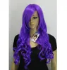 Parrucche per ragazze/donne con capelli lunghi ricci specializzati in stile europeo viola intenso