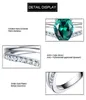 UMCHO Grüner Smaragd Edelstein Ringe für Frauen 925 Sterling Silber Schmuck Romantischer klassischer Wassertropfen Ring Valentinstag Geschenk 211217