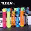 Mini Tleka 라이터 가스가없는 화염 화염 가벼운 바람 방전 부탄 파이어 스타터 그라인딩 휠은 풍선 더 가벼운 남자 가젯 선물