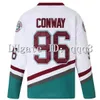 Mighty Ducks Movie Jerseys 66 Gordon Bombay 96 Charlie Conway 99 Adam Banks 44 Fulton Reed 21 Dean Portman 8 Teemu Selanne 9 Paul Kariya Greg Goldberg Hockey Groen Wit