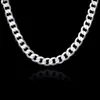 Kedjor 20 / 22inch 12 mm Curb Chain Halsband för män Silver 925 Halsband Choker Man Mode Male Smycken Wide Collar Moment Colar