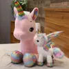 4080cm géant kawaii arc-en-ciel Unicorn Toys Toys Unicornio Soft Pollow Dolls Beld