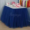 Navy Blue Tulle Tuulle Tutu Table Skirt for Wedding Decoration Tulle Tutu Skirt Home Scensile Party Baby Shower Wedding Gift 201130