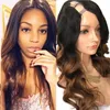 Ombre Blonde Body Wave U Part Peruki 100% ludzkie włosy indyjskie Remy 250 -gęstość 30 -calowa wklejona pełna maszyna Pół brązowa Postra kształtu