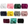 European and American children's gold velvet multicolor holiday hairband headdress Baby bow wide elastic hair accessory GD1197