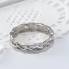 Gałączny węzeł płukaj srebrny różowy pierścień pierścienia dla mężczyzn dla kobiet biżuteria mody Will i Sandy prezent