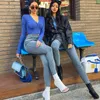 Women's Jeans High Waist Stretch Skinny Denim Pants Autumn Winter Blue Retro Washed Elastic Slim Pencil Trousers