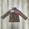 Girlymax Abiti autunno/inverno neonate cappotto caldo serape leopardo plaid in pile mamma me vestiti di cotone per bambini boutique top 201031