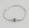 Bestseller Heißer Verkauf 925 Silber Europäisches Perlen-Charm-Armband (6,0 Zoll ~ 9,0 Zoll Mischungsgröße) 3 mm Schlangenarmband 200 Stück/Los