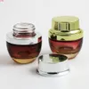 6 x 30G Glass Cream Jar 30cc Clear red black purple Blue Mini Cosmetic Container with Gold Silver lidsgood qualtity