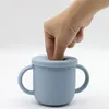 300 ml bébé en silicone tasse de tasses pour nourrissons alimentant un bol de nourriture avec double poignée sans déversement de snack contenant de la bouteille d'eau