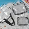 PVC Travel Transparent Cases Clothes Toiletries Storage Bag Box Luggage Towel Suitcase Pouch Zip Bra Cosmetics Organizer 3pcsset8646201