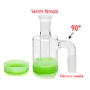 Factory Price Mini Glass Ash catcher with 10ML Silicone Wax Oil jar 14MM-14MM joint for Smoking Pipe Glass Bongs free shipping