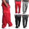 Nowo mężczyźni Kieszenie Cargo Spodnie Scent Casual Luźne Spodnie Solidne Kolor Soft Dla Sports Do99 1114