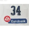 저렴한 사용자 정의 Eurobank 34 저지 자수 농구 유니폼 Bule 화이트 2020 여름 그리스 XS-5XL NCAA