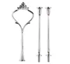 2022 new Fashionable European style 3 Tier Cake Plate Stand Handle Fitting Silver Gold Wedding Party Crown Rod