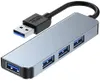 Adaptador de concentrador de datos USB 3.0 de 4 puertos Divisor ultra delgado y liviano Compatible con MacBook Air / Pro / Mini, iMac, Surface Pro, MacPro, computadoras portátiles, unidades flash USB, HDD móvil